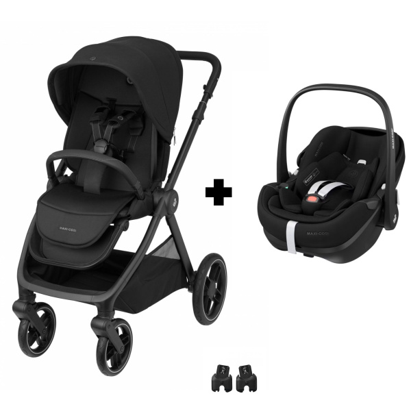 Poussette duo oxford + siège auto pebble 360 pro 2 twillic black Maxi-cosi