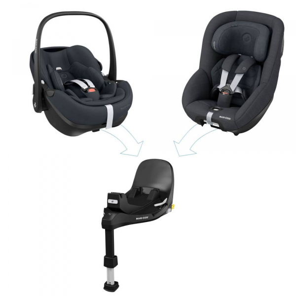 Poussette duo oxford + siège auto pebble 360 pro 2 twillic truffle + base familyfix 360 pro Maxi-cosi