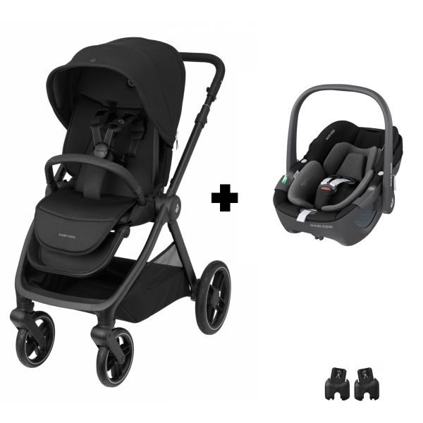 Poussette duo oxford + siège auto pebble 360 twillic black Maxi-cosi