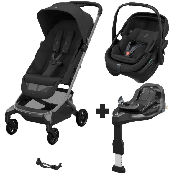 Poussette trio fame cabin + siège auto coral slide pro + base slide pro onyx black Maxi-cosi