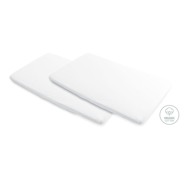 Lot de 2 draps housse pour lit parapluie iris 2 /calao blanc Maxi-cosi