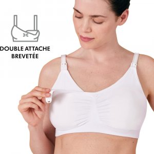 Soutien-gorge d'allaitement 3-en-1 l blanc Medela