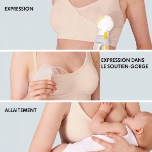 Soutien-gorge d'allaitement 3-en-1 s chair Medela
