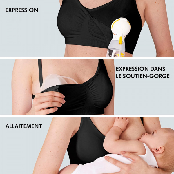 Soutien-gorge d'allaitement 3-en-1 xl noir Medela