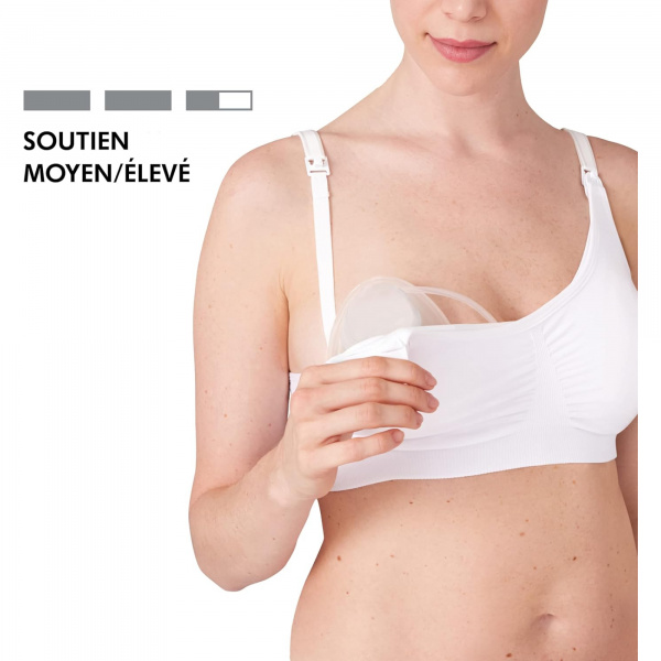 Soutien-gorge d'allaitement 3-en-1 m blanc Medela