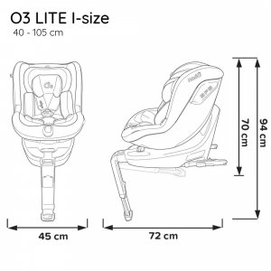 Siège auto pivotant o3 lite 360° isofix rouge i-size Migo