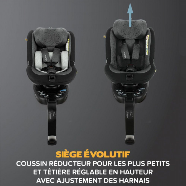 Siège auto pivotant o3 lite 360° isofix rouge i-size Migo