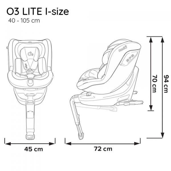 Siège auto pivotant o3 lite 360° isofix rouge i-size Migo
