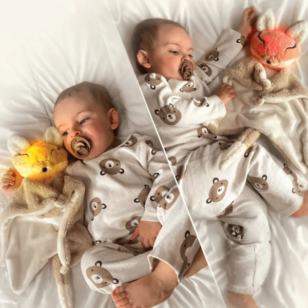 Doudou renard 5 en 1 veilleuse et bruits blancs Myhummy