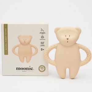 Anneau de dentition ourson en caoutchouc naturel sable Moonie