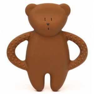 Anneau de dentition en caoutchouc naturel caramel Moonie