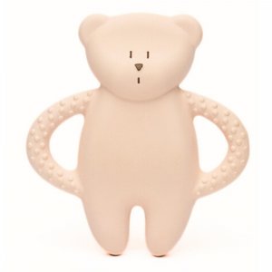 Anneau de dentition en caoutchouc naturel rose Moonie