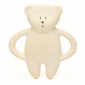 Anneau de dentition en caoutchouc naturel blanc polaire Moonie