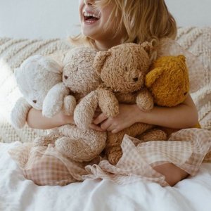 Peluche veilleuse ourson nature bio cappuccino Moonie