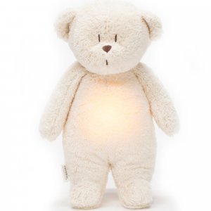 Peluche veilleuse ourson nature bio blanc polaire Moonie