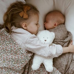 Peluche veilleuse ourson nature bio blanc polaire Moonie