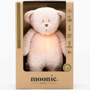 Peluche veilleuse ours nature bio rose blush Moonie