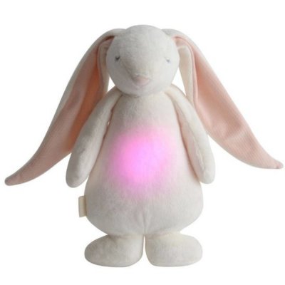 Peluche veilleuse lapin crème et rose