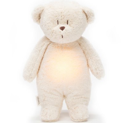 Peluche veilleuse ourson nature bio blanc polaire