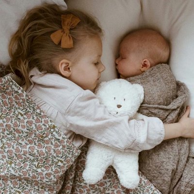 Peluche veilleuse ourson nature bio blanc polaire