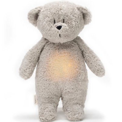 Peluche veilleuse ours nature bio gris minéral