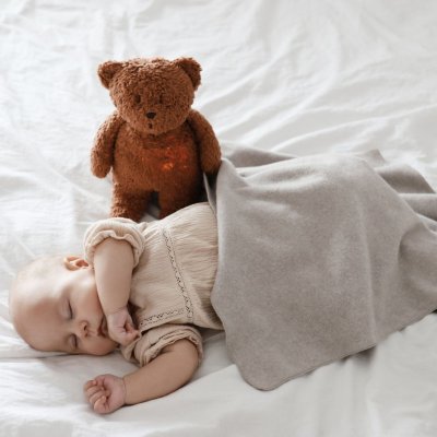 Peluche veilleuse ours nature bio caramel