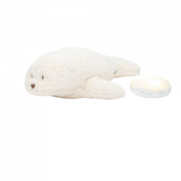 Phoque magique blanc polaire – peluche bio avec veilleuse Moonie