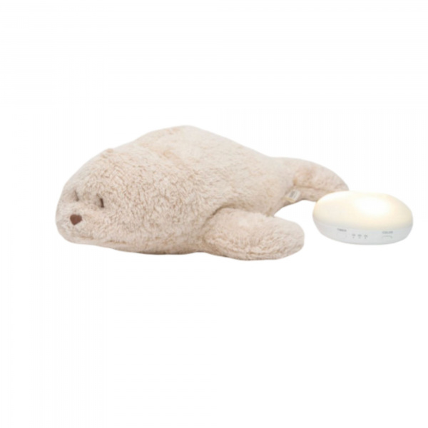 Phoque magique blanc polaire – peluche bio avec veilleuse Moonie