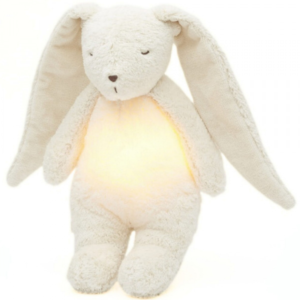 Peluche veilleuse ourson nature bio blanc polaire Moonie