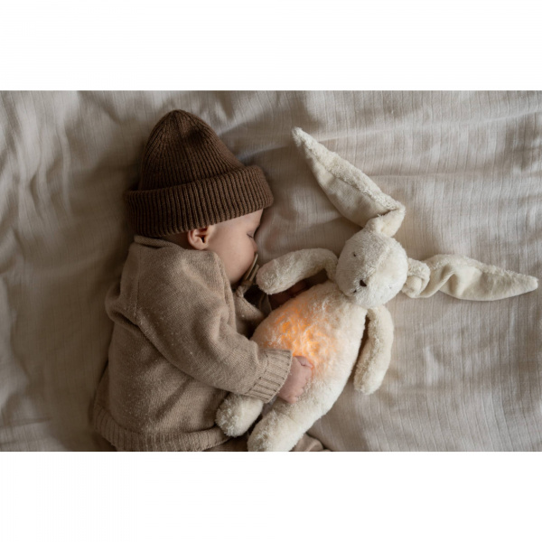 Peluche veilleuse ourson nature bio blanc polaire Moonie