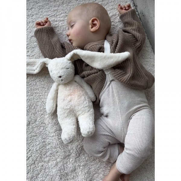 Peluche veilleuse ourson nature bio blanc polaire Moonie