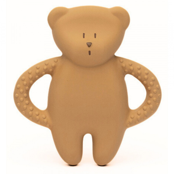 Anneau de dentition en caoutchouc naturel cappuccino Moonie