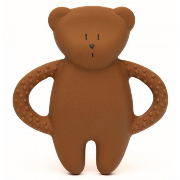 Anneau de dentition en caoutchouc naturel caramel Moonie