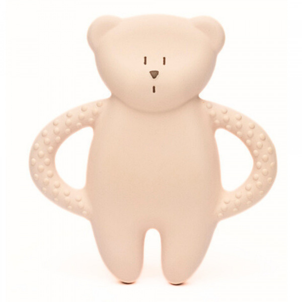 Anneau de dentition en caoutchouc naturel rose Moonie