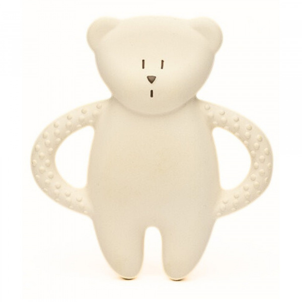 Anneau de dentition en caoutchouc naturel blanc polaire Moonie