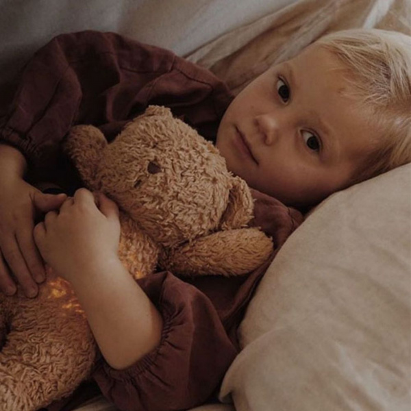 Peluche veilleuse ourson nature bio cappuccino Moonie
