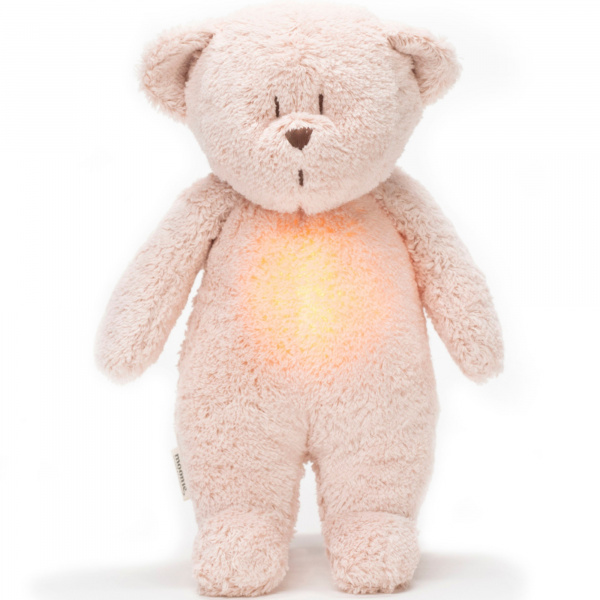 Peluche veilleuse ours nature bio rose blush Moonie