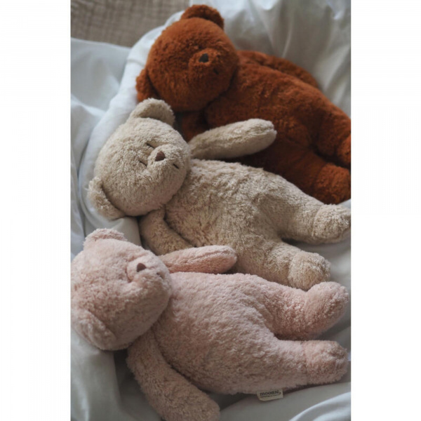 Peluche veilleuse ours nature bio rose blush Moonie