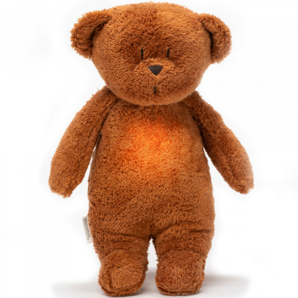 Peluche veilleuse ours nature bio caramel Moonie