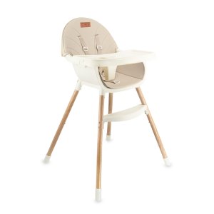Chaise haute bébé évolutive beige Momi