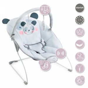 Transat bébé musical glossy panda bleu Momi