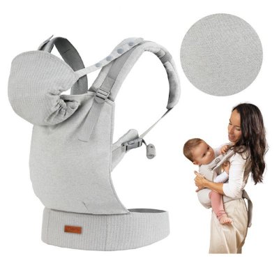 Momi collet baby carrier gray