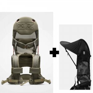 Porte bébé d'épaule g5 olive premium + pare soleil pour porte bébé d'épaule g5 black Minimeis