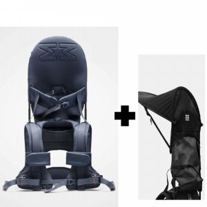 Porte bébé d'épaule g5 duskblue core+ pare soleil pour porte bébé d'épaule g5 black Minimeis