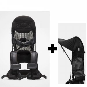Porte bébé d'épaule g5 black premium + pare soleil pour porte bébé d'épaule g5 black Minimeis