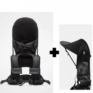 Porte bébé d'épaule g5 black core + pare soleil pour porte bébé d'épaule g5 black Minimeis