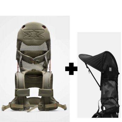 Porte bébé d'épaule g5 olive premium + pare soleil pour porte bébé d'épaule g5 black