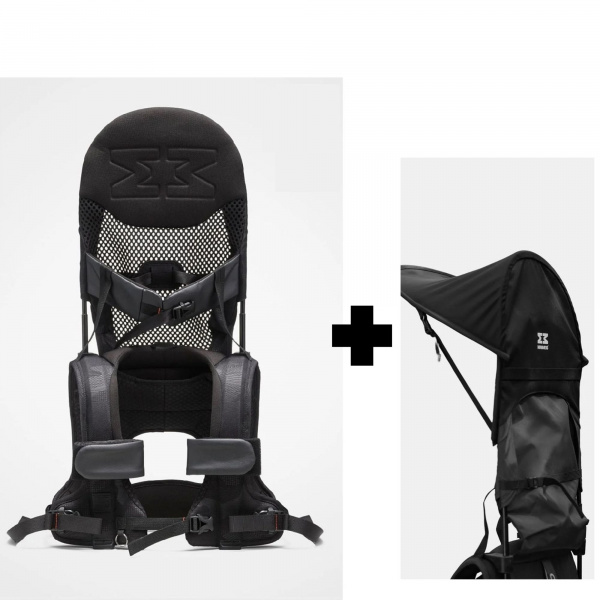 Porte bébé d'épaule g5 black premium + pare soleil pour porte bébé d'épaule g5 black Minimeis