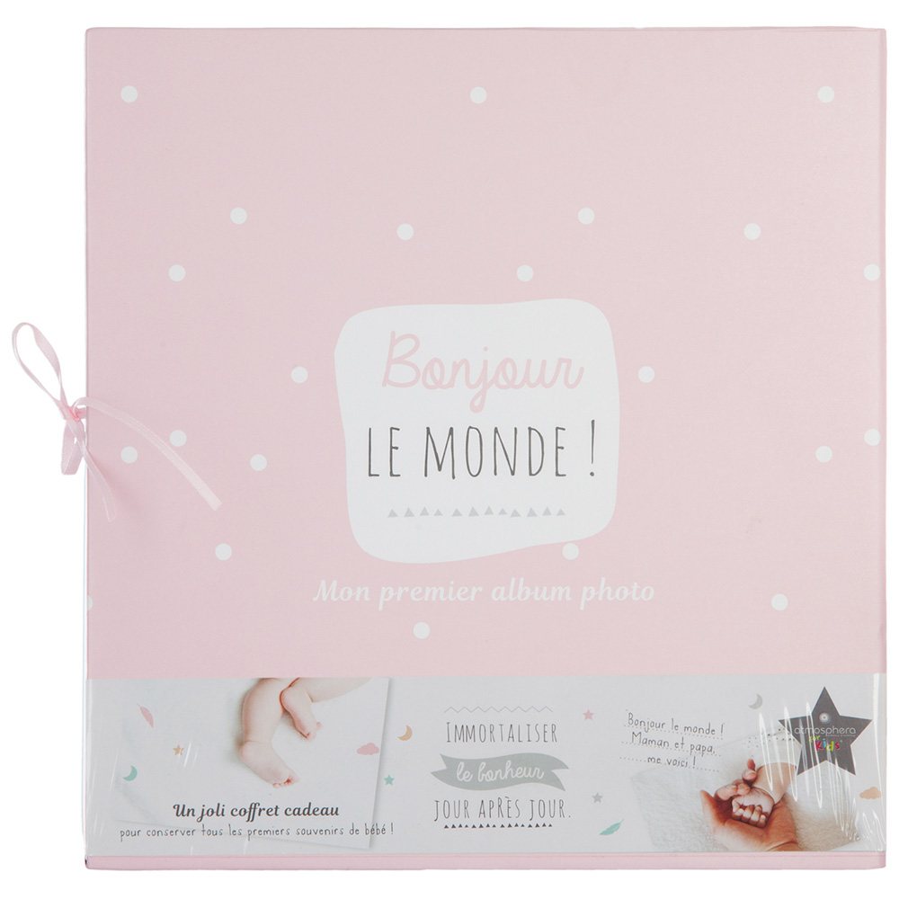 Atmosphera Kids Coffret Album Photos et bo/îtes /à Souvenirs 23 x 22 cm Rose