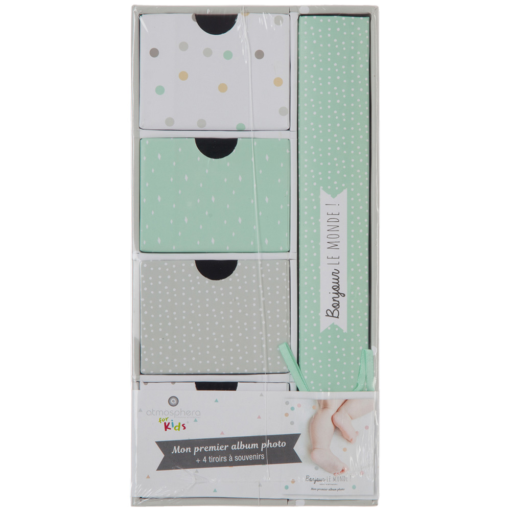 Atmosphera Kids Coffret Album Photos et bo/îtes /à Souvenirs 23 x 22 cm Rose